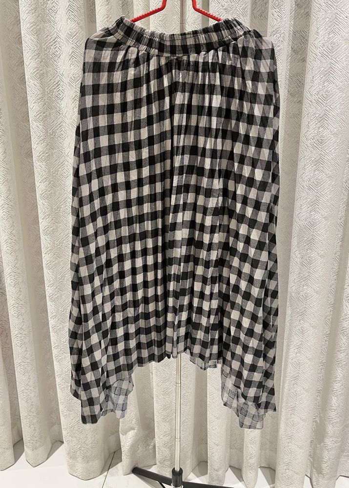 Checkered Midi Skirt