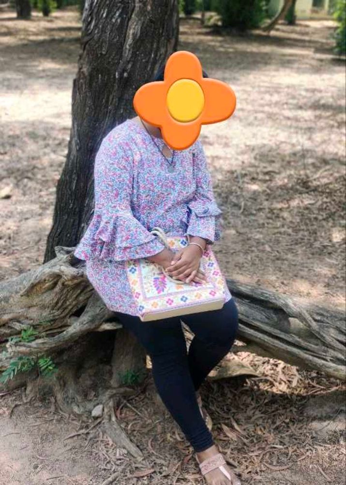 Floral Print Ruffle Sleeve Top