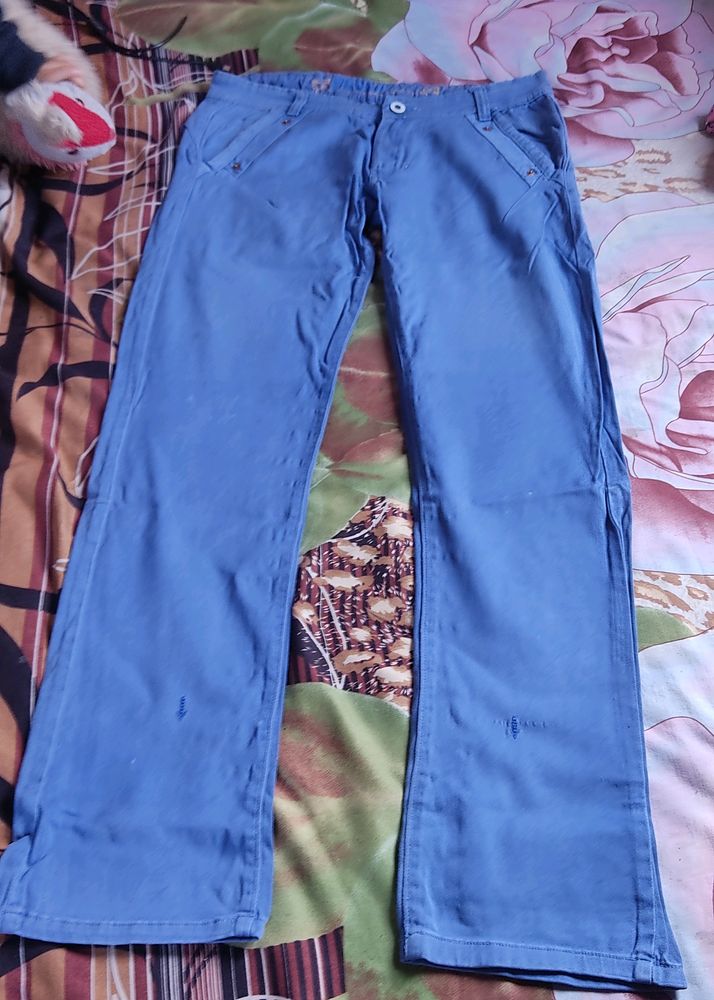 Blue Wide Leg Jeans