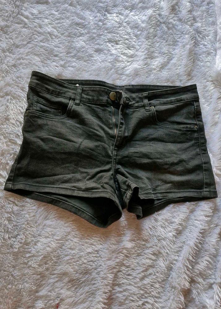 Black Denim Shorts