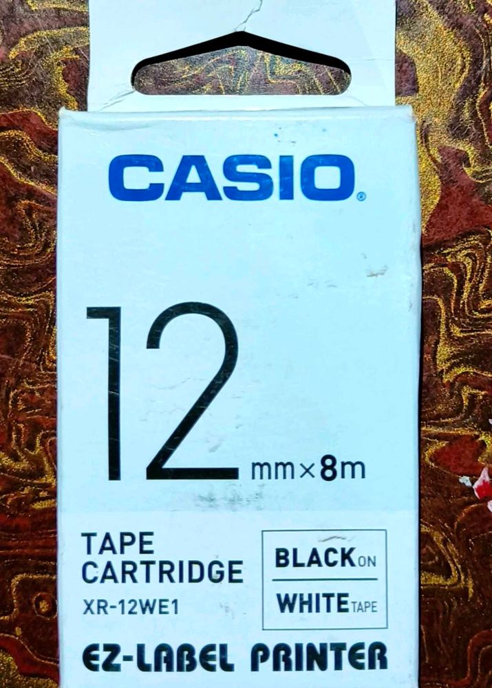 Casio XR-12WE1 Label Printer Tape