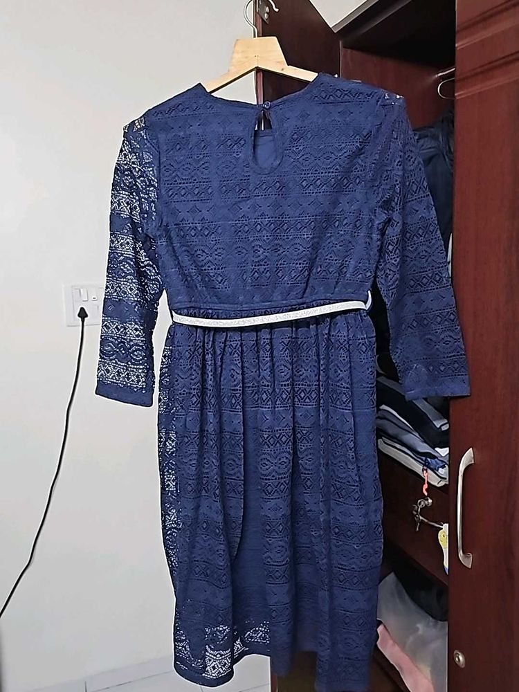 Midi Dress With Silver Belt