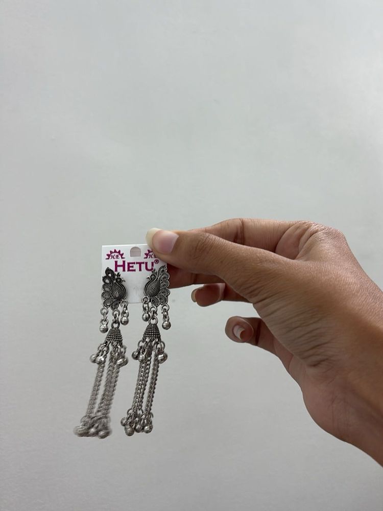Silver Jhumka Earrings