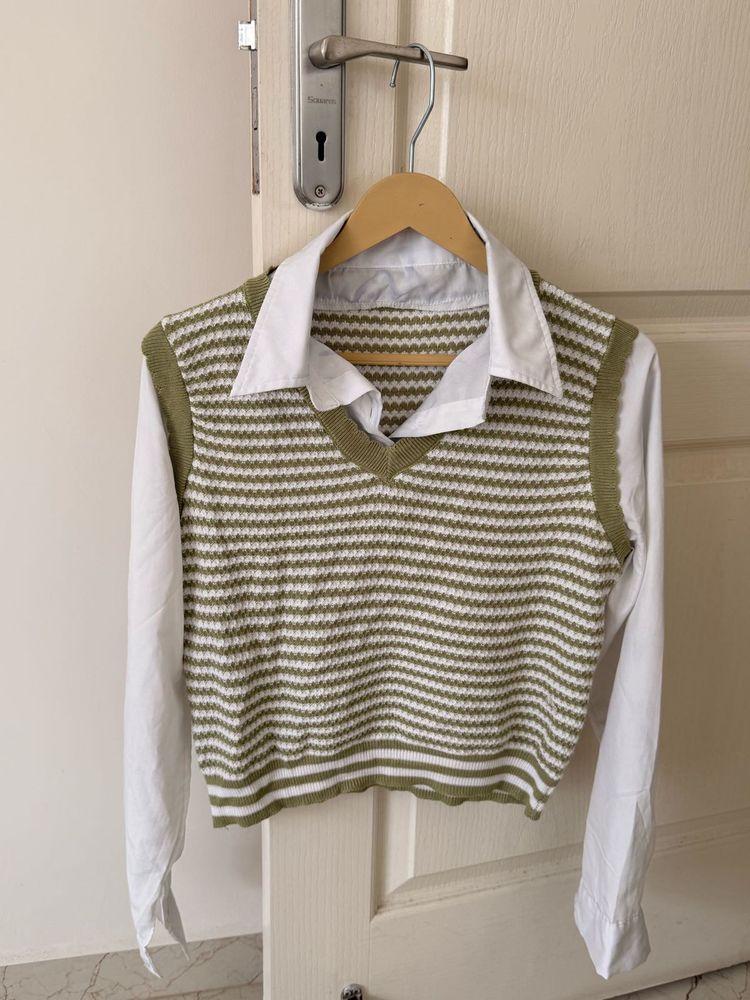 Korean inspired half sweater/shirt