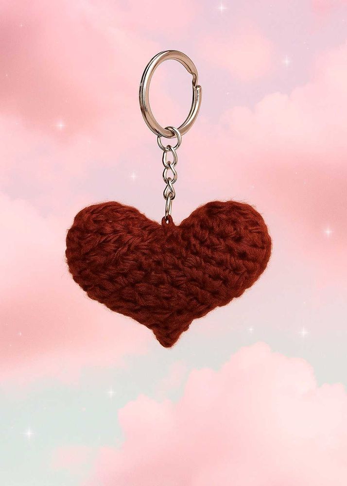 ❤️Crocheted Heart Keychain