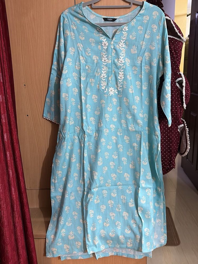 Elegant Blue Printed Kurta