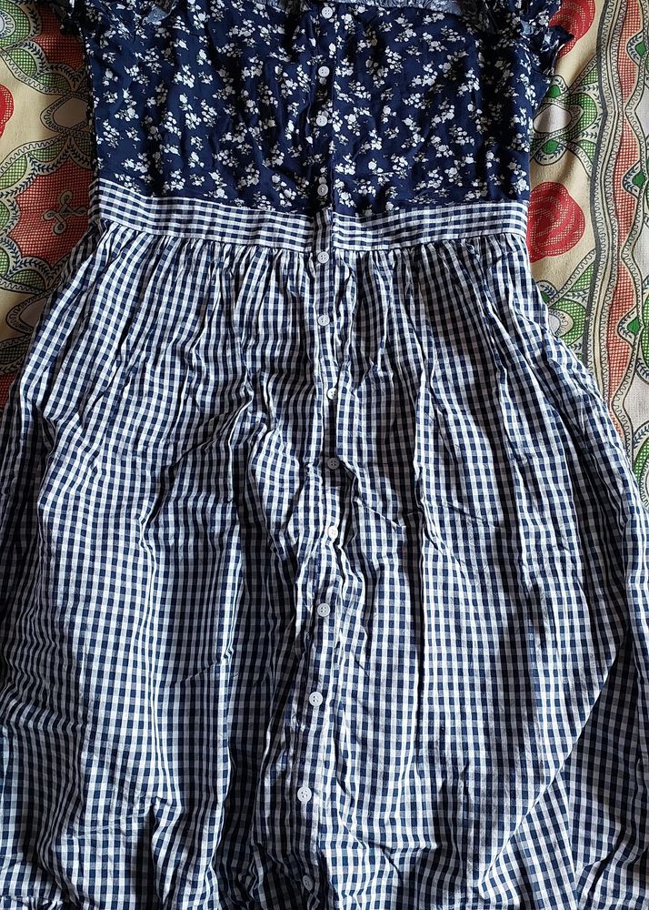 Floral &amp; Gingham Button Down Dress