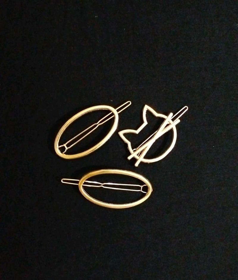 Golden Hair Clips.