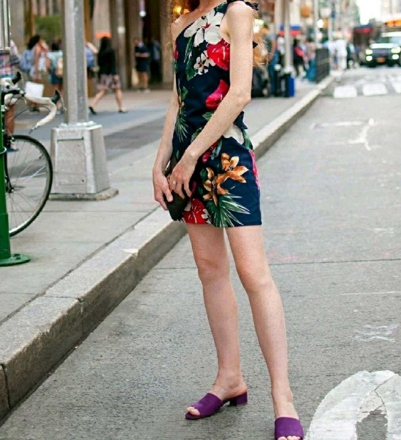 Zara One Shoulder Dress With Side Cut Out