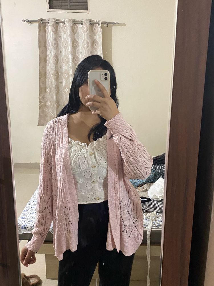 Pink Knit Cardigan
