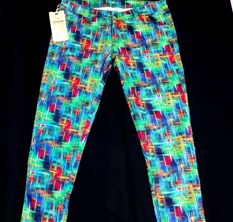 Qteens Colorful Patterned Pants