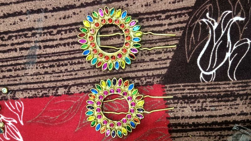 Hair Pins with Colorful Stones