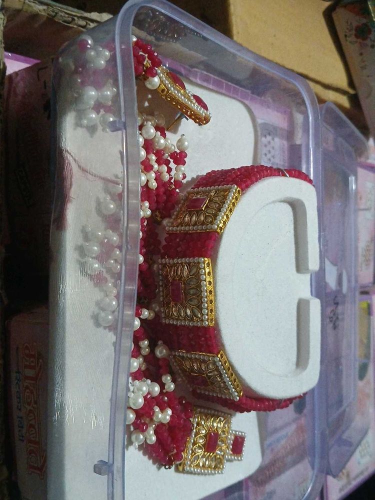 Elegant Red &amp; Gold Jewelry Set