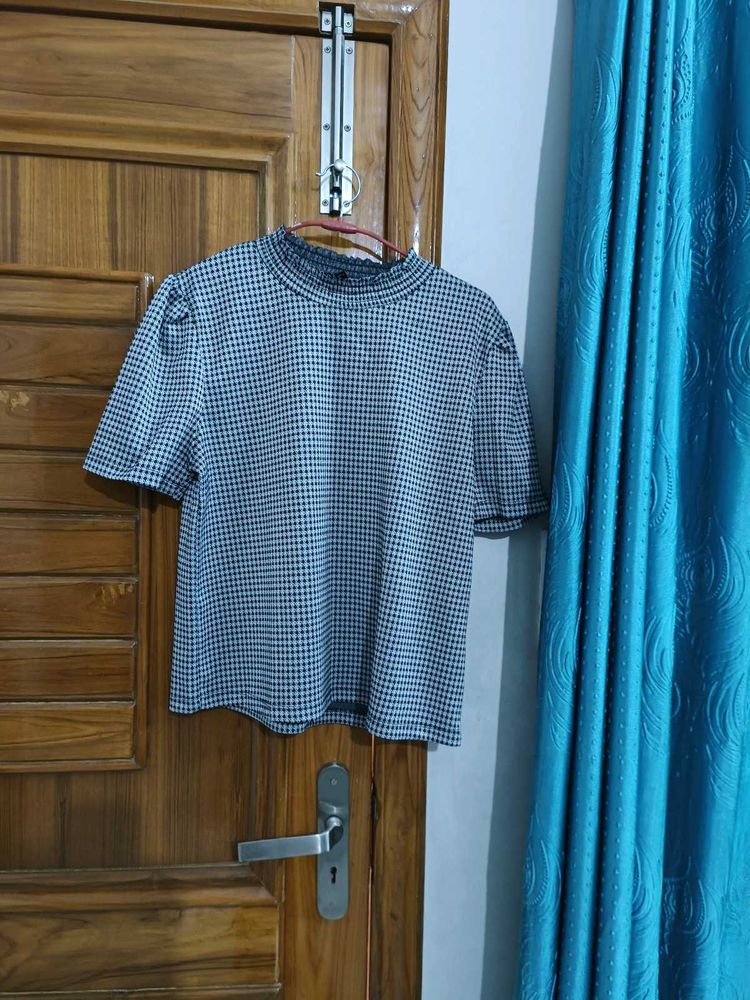 Black Checked Top