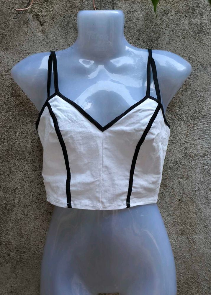 I. SEXY OFF WHITE CORSET TOP