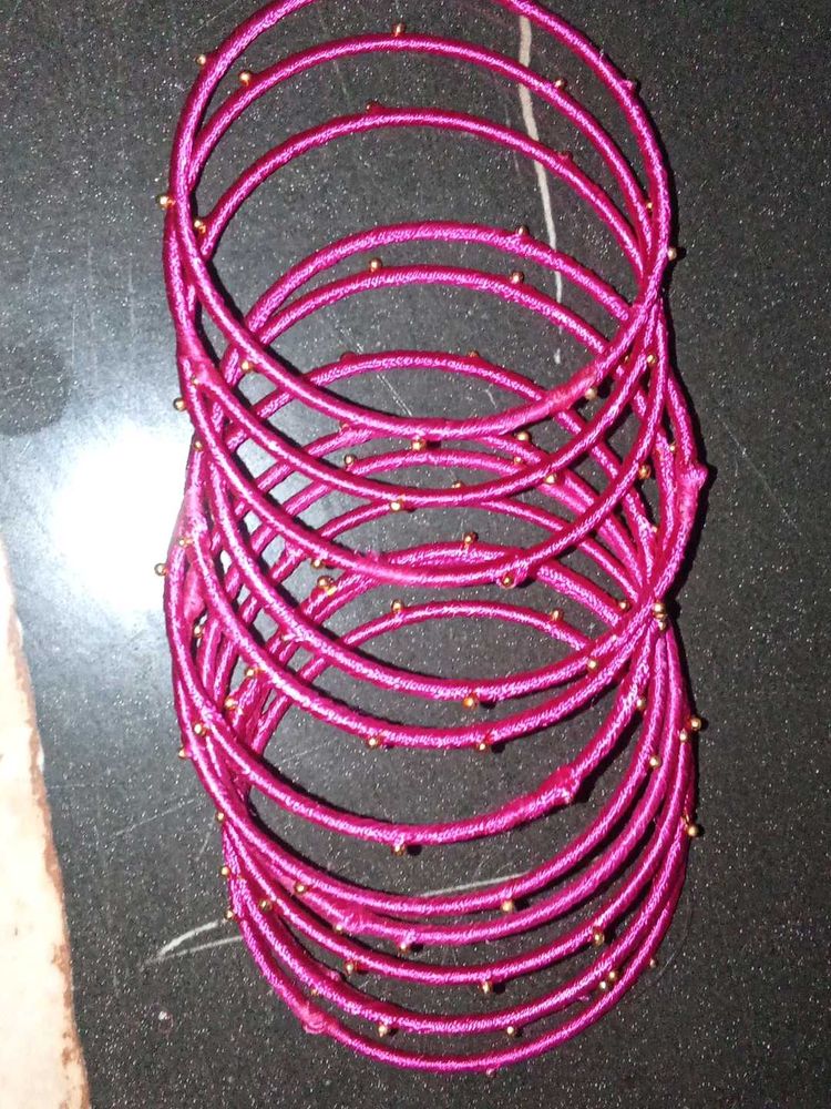 Pink Silk Thread Bangles