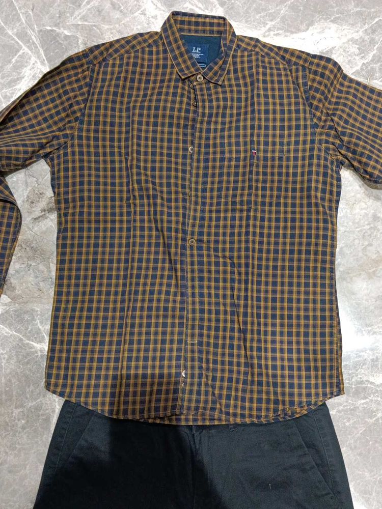 Checked Casual Shirt with black trouser