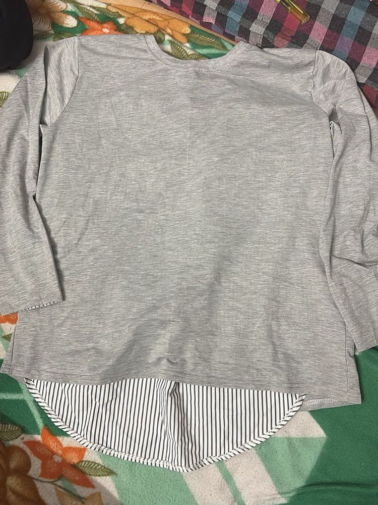 Gray Layered Look Top shirt