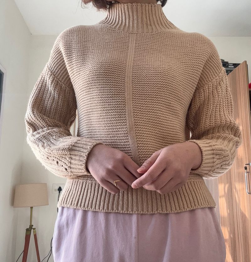 Tan Chunky Warm Sweater