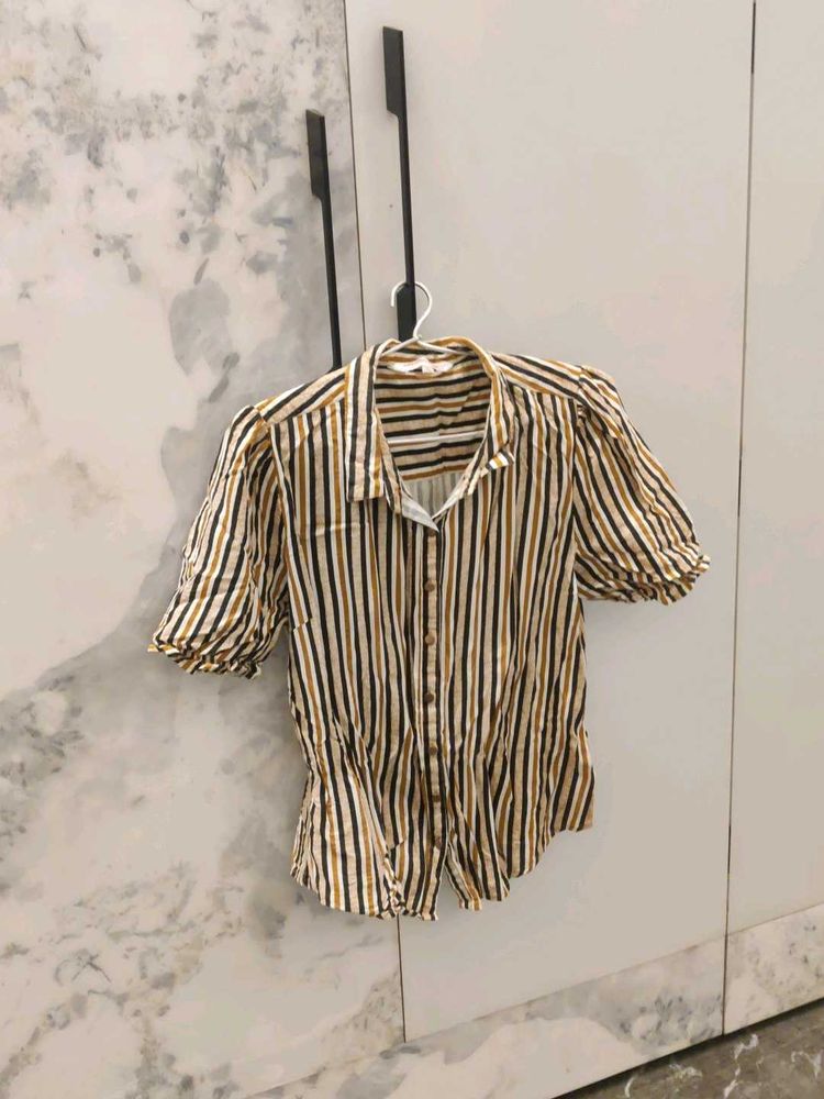 Striped Button-Up Top