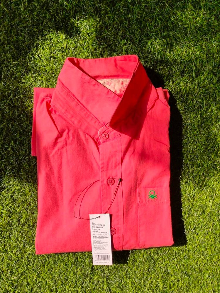 Pink Casual Shirt United Colors Of Benetton
