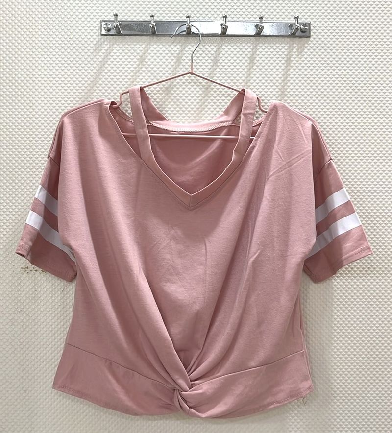Cute Everyday Pink Top With Double Straps