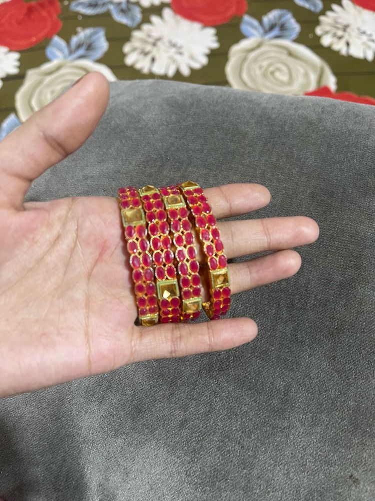 Ruby Bangles (Set of 4)