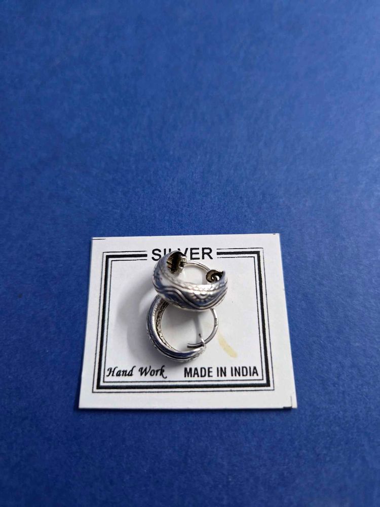 Pure Silver Hoop Earrings Filigree