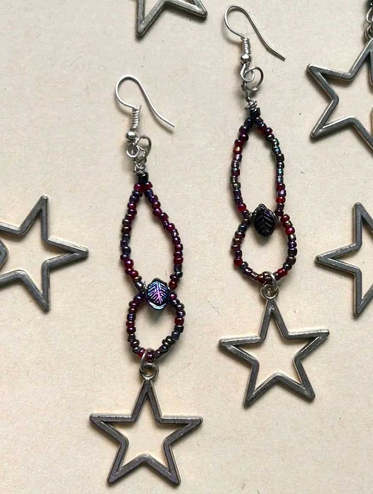 y2k beaded star earrings