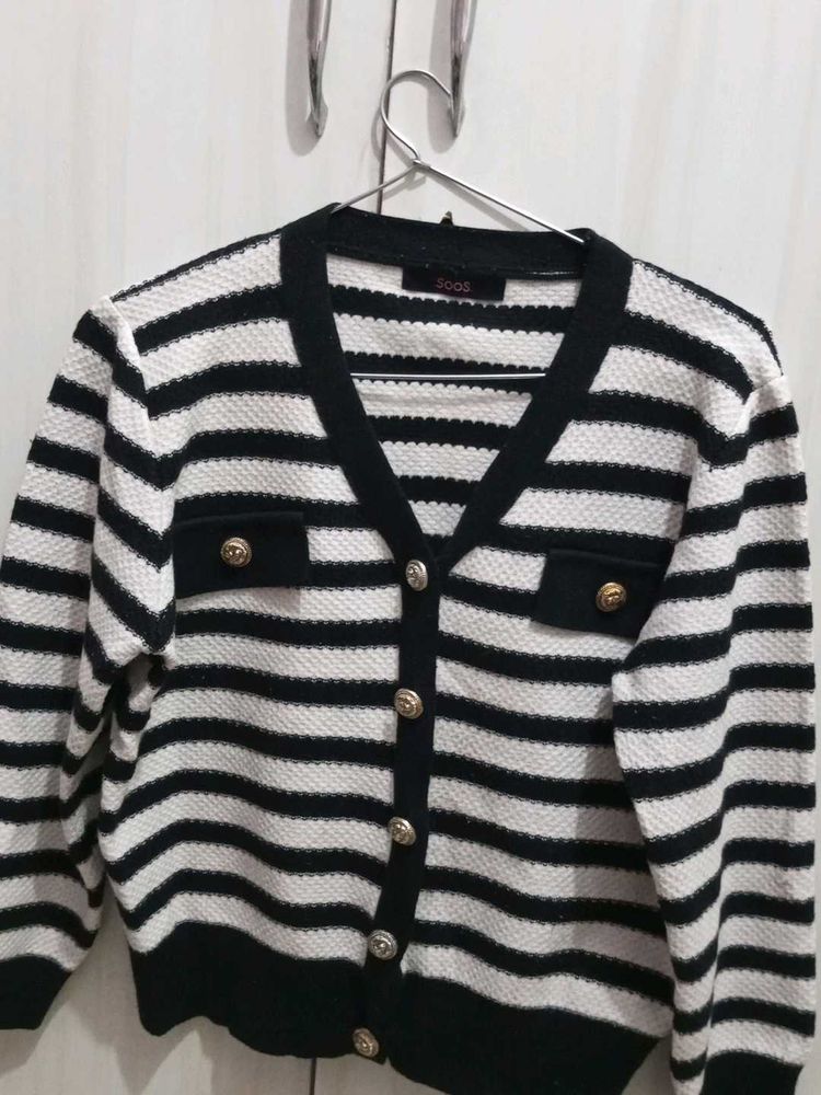 Striped Cardigan Sweater