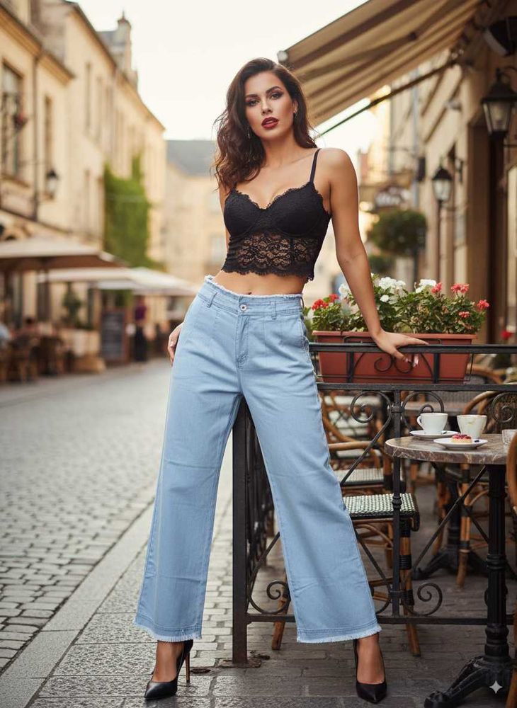 L@35 Size-34 Wide Leg Denim Jeans