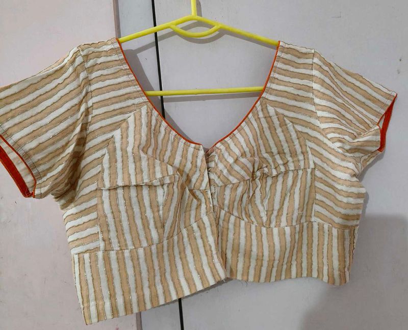 Striped Readymade Saree Blouse