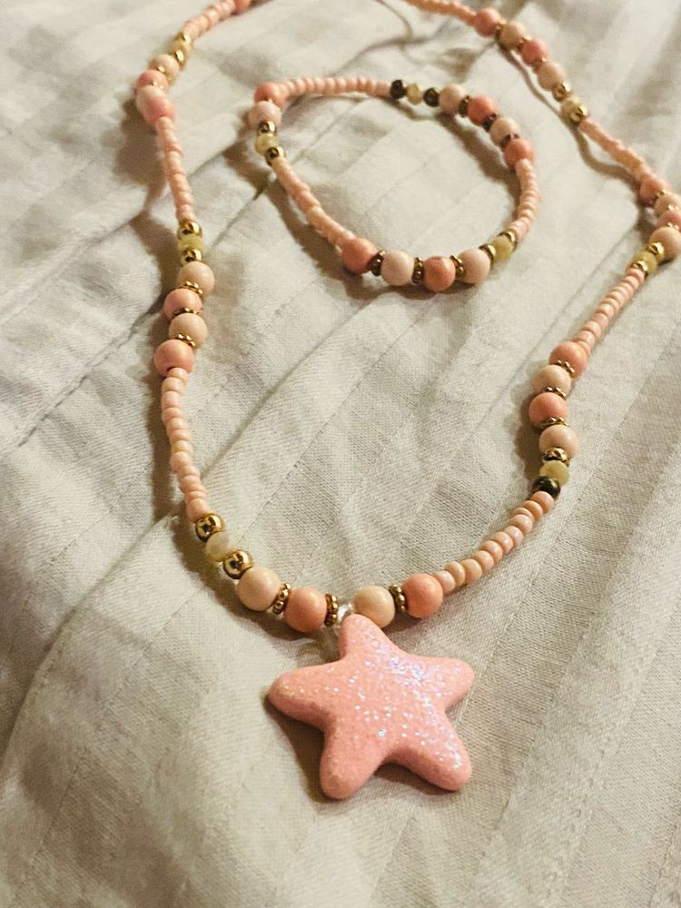 Pink Starfish Jewelry Set
