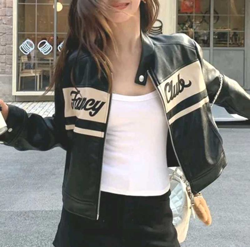 Statement Faux Leather Jacket.