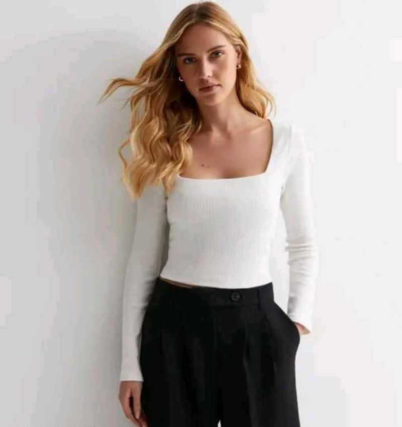 White Long Sleeve Top