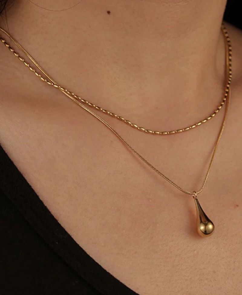 Minimalistic Teardrop Layered Necklace🎀