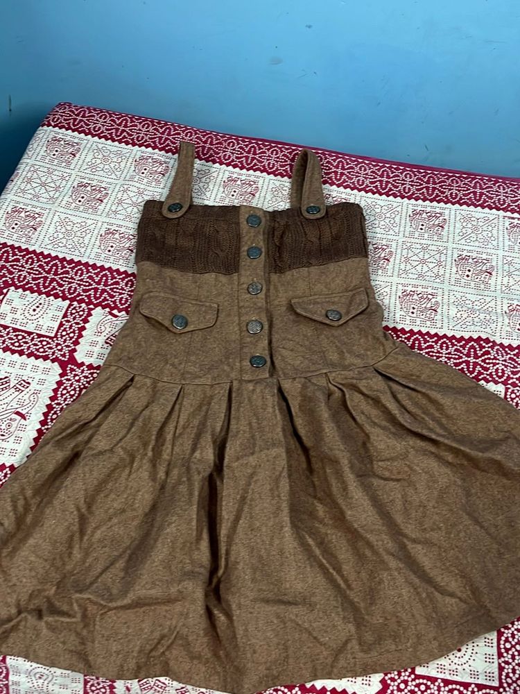 Cute Brown Dress For Winters