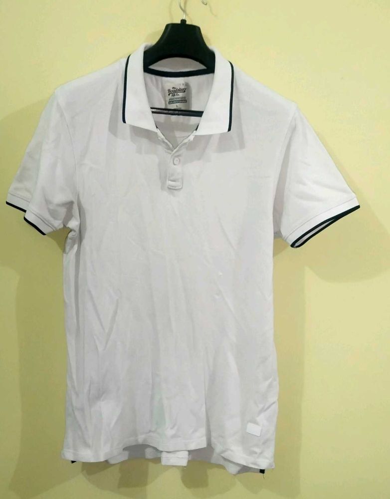 Roadster White Casual Polo T Shirt