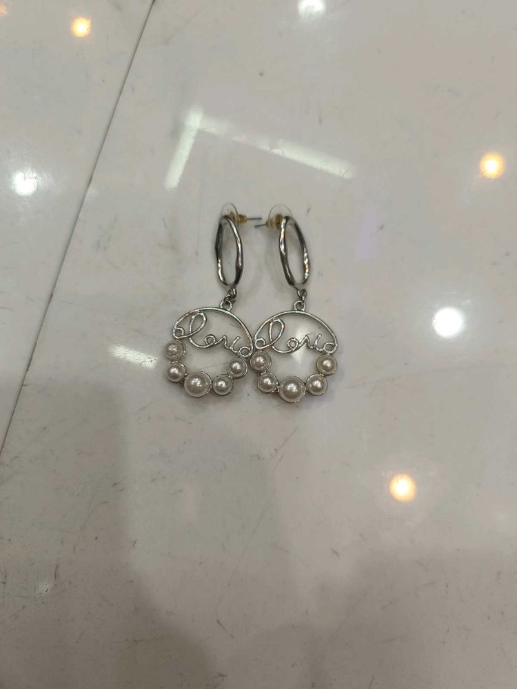Love Pearl Drop Earrings