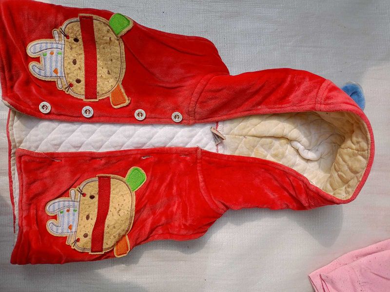 Cute Baby Red Hooded Jacket