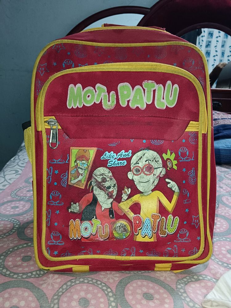 Motu Patlu School Bag For Nursery To 2class Kid