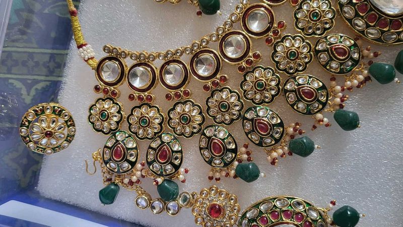 Bridal  Heavy Jewellery In Kundan with Accessories