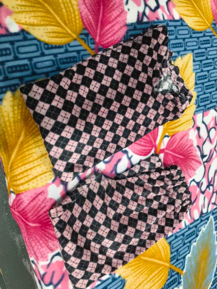 Pink &amp; Black Checked Pajama Set