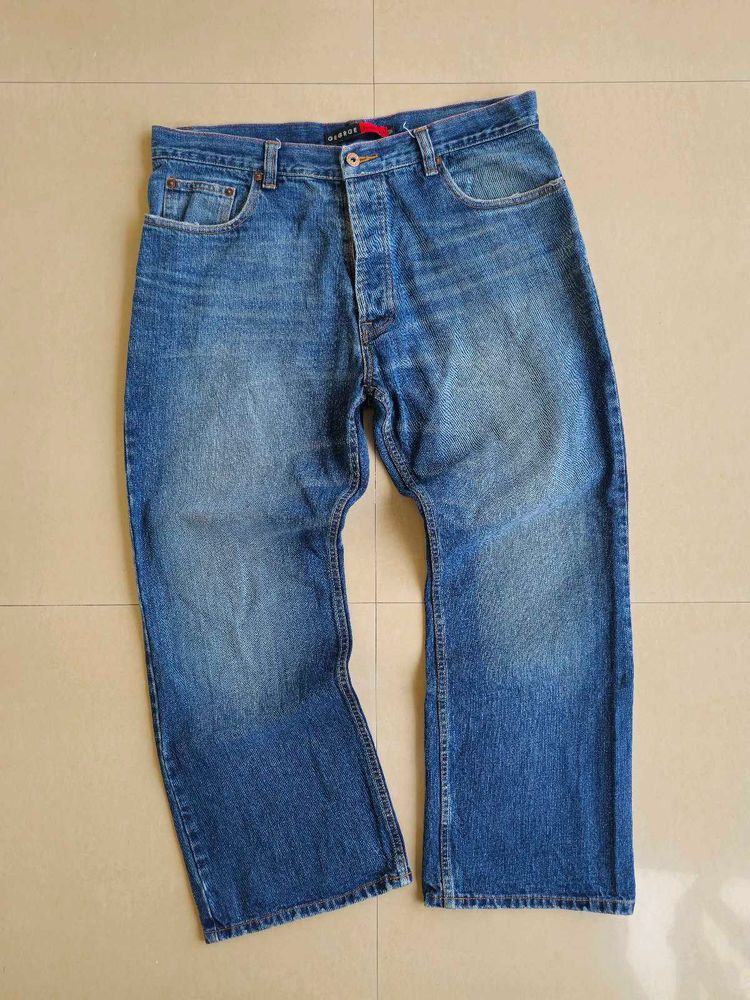 Vintage Blue Denim Jeans | Waist 36&#34; | Relaxed Fit