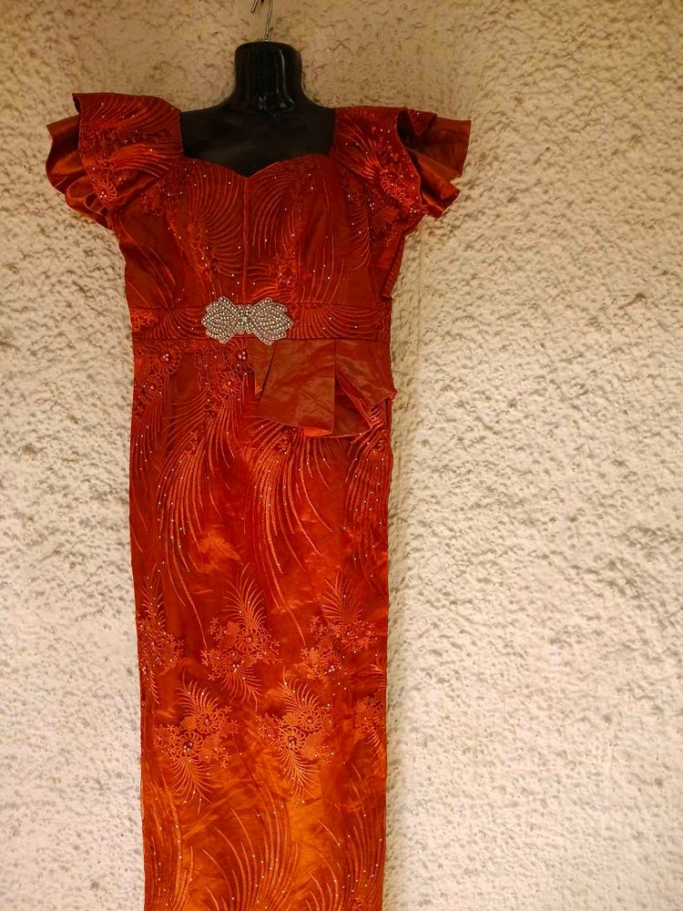 Rust couture Gown