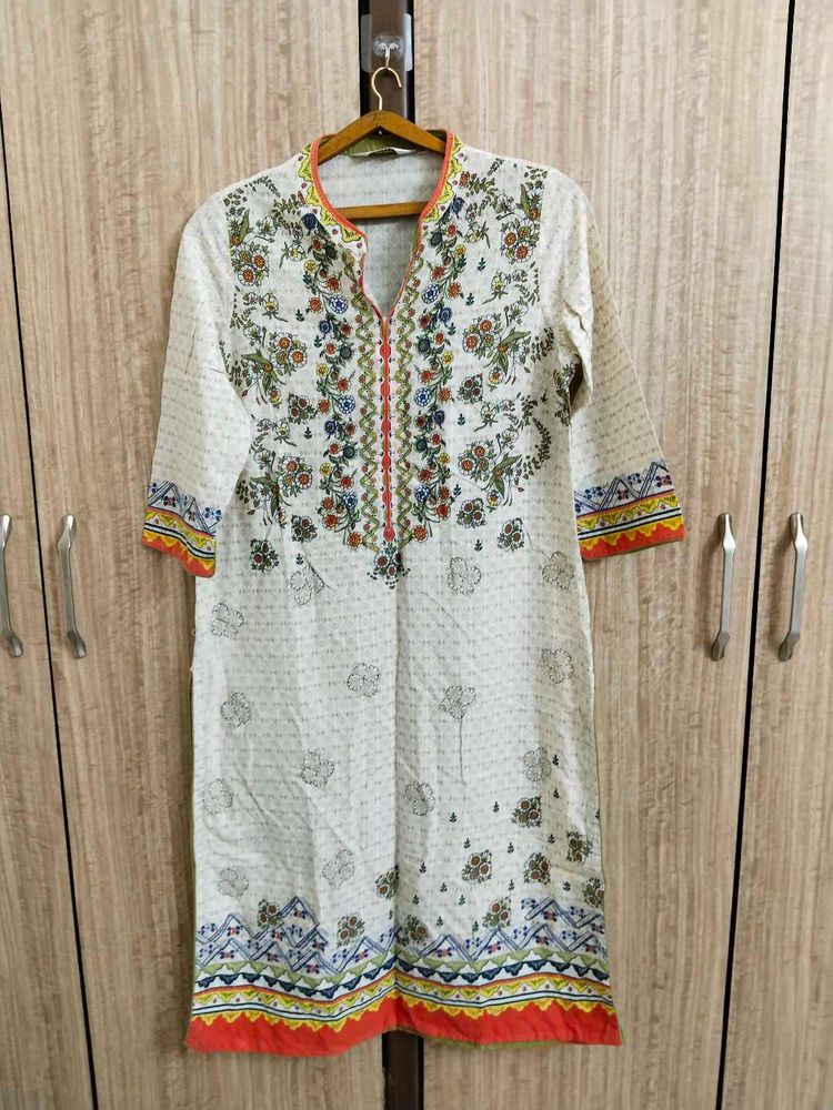 BIBA Floral Printed Cotton Kurta 🧡🧡