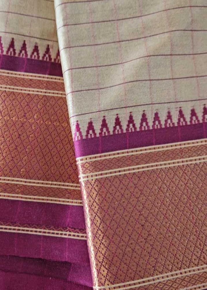 Silk Saree with Purple Border