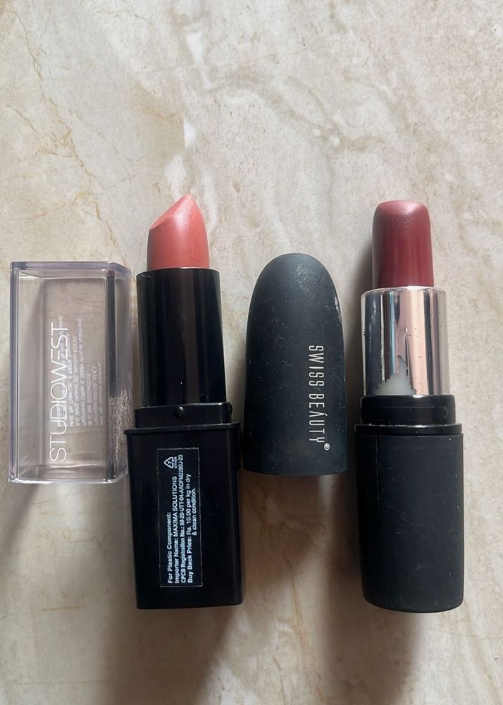 Swiss Beauty and studiowest Lipsticks