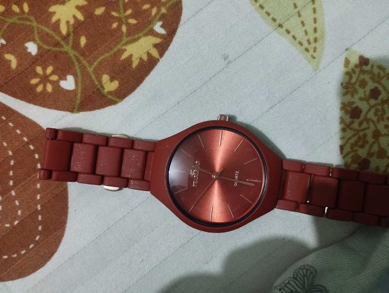 Brick Red Matte Finish  Women&#39;s Watch