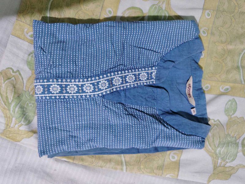 Blue Embroidered Kurta